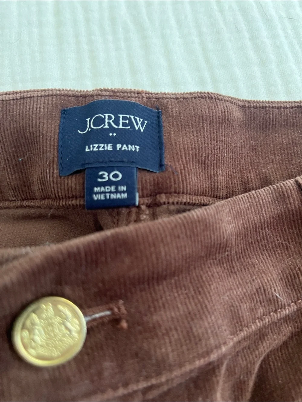 J. Crew Lizzie Corduroy Women’s Pants in Brown